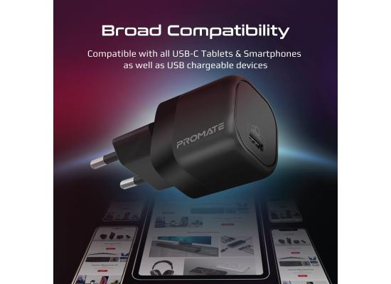 Promate PowerPort-25W Power Delivery USB-C Wall Charger 